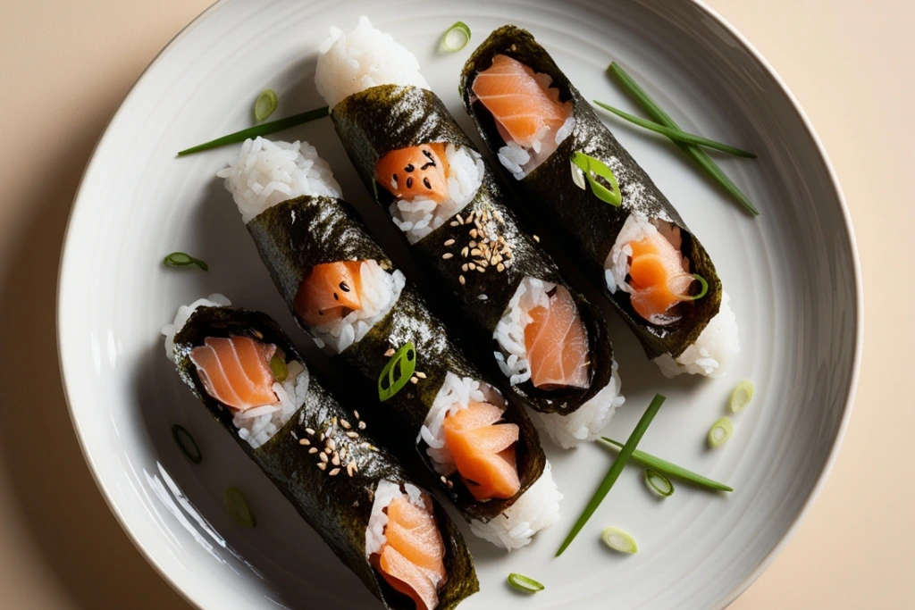 Cooked Salmon Hand Rolls