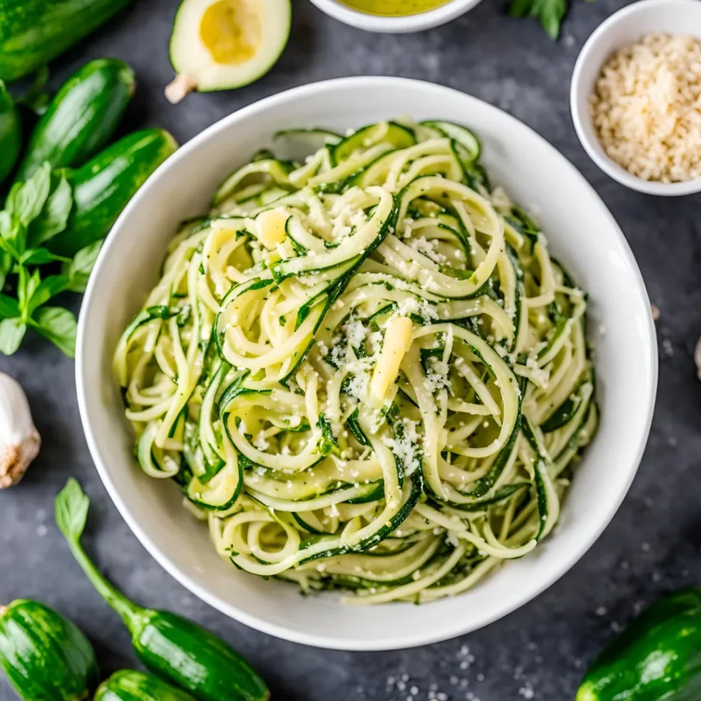 Keto Garlic Butter Zucchini Pasta recipe