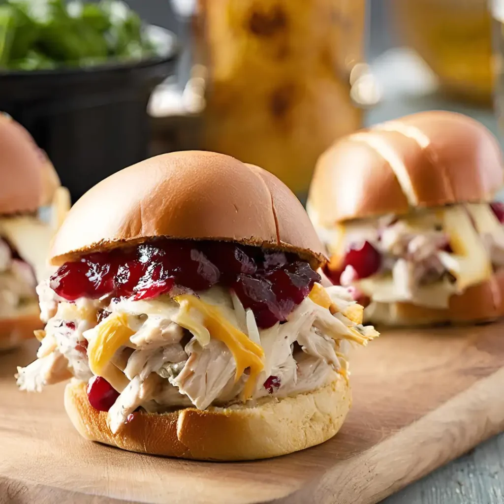 Cheesy Cranberry Turkey Sliders recipe