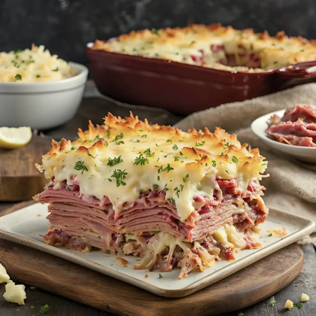 Reuben Bake with Layers of Corned Beef