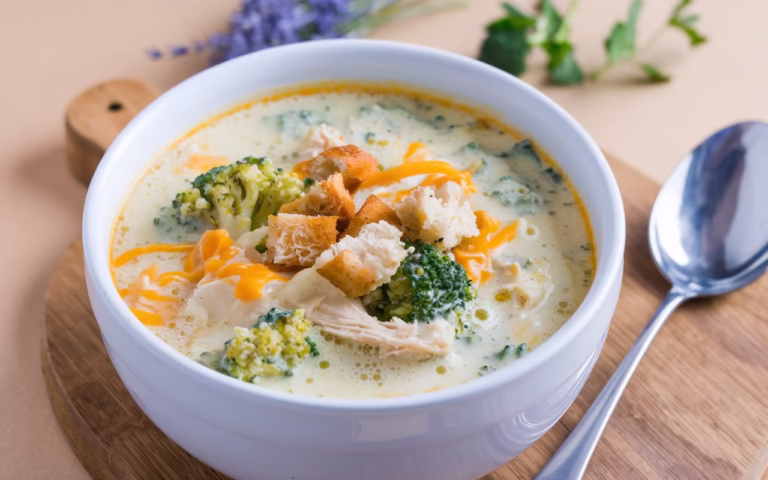 Easy Broccoli Cheddar Soup with Chicken