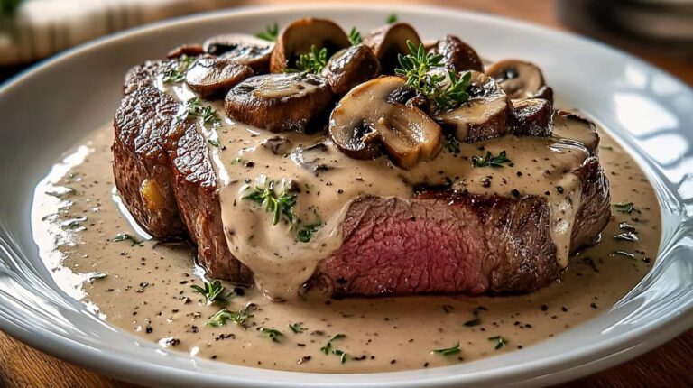 Beef Tenderloin with Creamy Mushroom Sauce Recipe