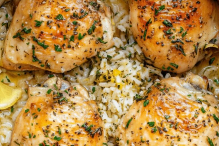 Slow Cooker Lemon Herb Chicken and Rice